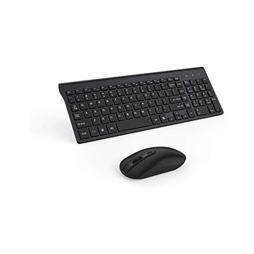  [아마존베스트]Wireless Keyboard Mouse Combo, Cimetech Compact Full Size Wireless Keyboard and Mouse Set 2.4G Ultra-Thin Sleek Design for Windows, Computer, Desktop, PC, Notebook - (Black)