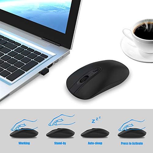  [아마존베스트]Wireless Keyboard Mouse Combo, Cimetech Compact Full Size Wireless Keyboard and Mouse Set 2.4G Ultra-Thin Sleek Design for Windows, Computer, Desktop, PC, Notebook - (Black)