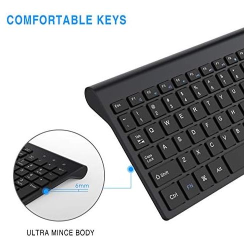  [아마존베스트]Wireless Keyboard Mouse Combo, Cimetech Compact Full Size Wireless Keyboard and Mouse Set 2.4G Ultra-Thin Sleek Design for Windows, Computer, Desktop, PC, Notebook - (Black)