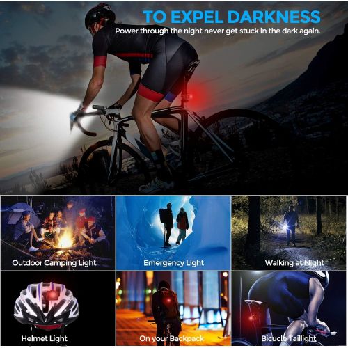  Cincred Bike Lights,USB Rechargeable Front and Back Bike Lights with Runtime 8+ Hours Bright Cycling,Bike Lights for Night Riding Fits All Bicycles, Mountain, Road