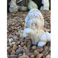 /CindysConcreteDecor Cement Concrete Sitting Shih Tzu dog statue