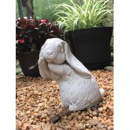 CindysConcreteDecor Concrete Cement Floppy Ear Bunny Statue Lawn and Garden Decor