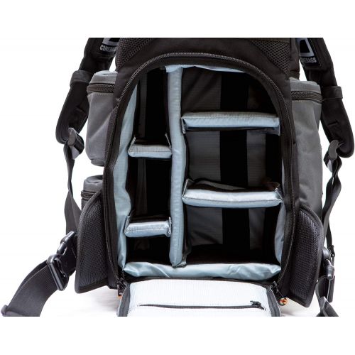  CineBags Orange Label Camera Backpack Professional Video Equipment Case, Black and Charcoal (CB25B Revolution Backpack)