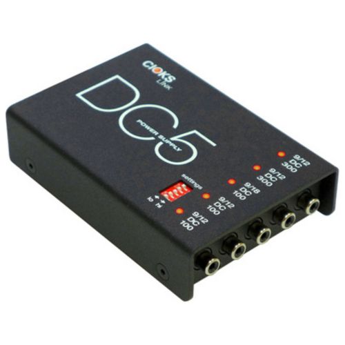  Cioks CIOKS DC5 Link 9V / 12V / 18V DC Universal Power Supply with 5 Isolated Outputs and 10 Flex Cables for Effect Pedals - Compatible with Temple Audio and Pedaltrain Nano / Mini / Met