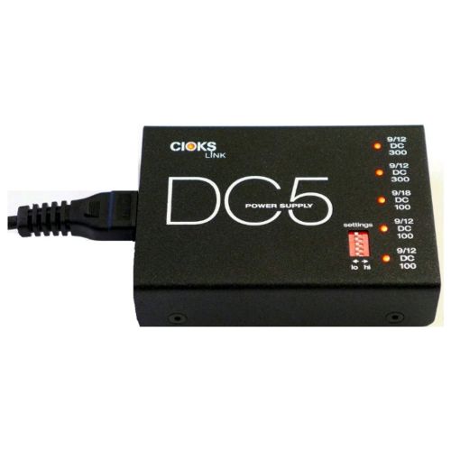  Cioks CIOKS DC5 Link 9V / 12V / 18V DC Universal Power Supply with 5 Isolated Outputs and 10 Flex Cables for Effect Pedals - Compatible with Temple Audio and Pedaltrain Nano / Mini / Met