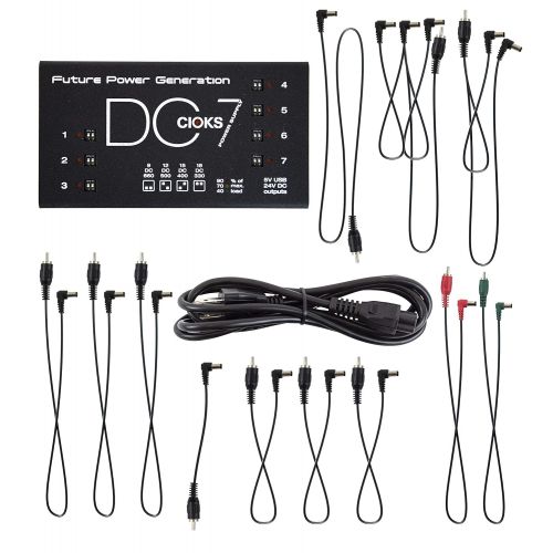  Cioks CIOKS DC7 Future Power Generation 9V / 12V / 15V / 18V DC Universal Power Supply with 7 Isolated Outputs and 5V USB Outlet for Effect Pedals