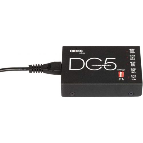  CIOKS DC5 Link 9V / 12V / 18V DC Universal Power Supply with 5 Isolated Outputs and 10 Flex Cables for Effect Pedals - Compatible with Temple Audio and Pedaltrain Nano / Mini / Met