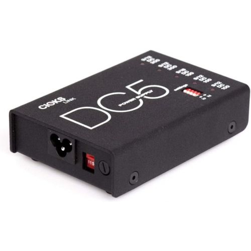  CIOKS DC5 Link 9V / 12V / 18V DC Universal Power Supply with 5 Isolated Outputs and 10 Flex Cables for Effect Pedals - Compatible with Temple Audio and Pedaltrain Nano / Mini / Met