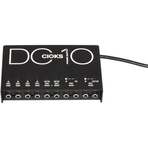  CIOKS DC10 9V, 12V, 15V DC Regulated Professional Power Supply with 8 Isolated Sections and 16 Flex Cables for Effect Pedals - Compatible with TC Electronic Nova, Radial Tonebone,