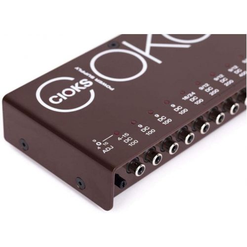  CIOKS CIOKOLATE 9V / 12V / 15V / 16V / 24V AC DC Universal Power Supply with 12 Isolated Sections and 24 Flex Cables for Effect Pedals - Compatible with Temple Audio and Pedaltrain
