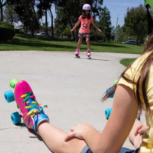 Circle Society Classic Adjustable Indoor & Outdoor Childrens Roller Skates - JoJo Siwa Rainbow - Sizes 12-3