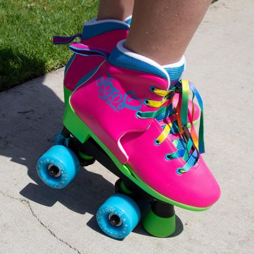  Circle Society Classic Adjustable Indoor & Outdoor Childrens Roller Skates - JoJo Siwa Rainbow - Sizes 12-3