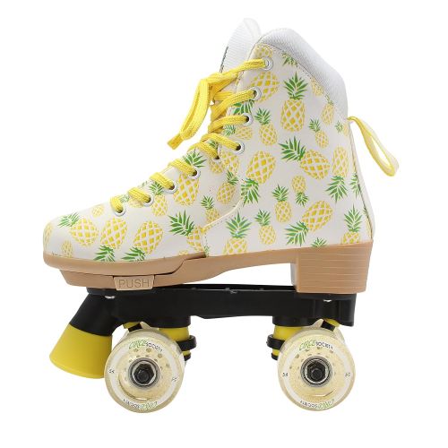  Circle Society Classic Adjustable Indoor and Outdoor Childrens Roller Skates - Crushed Pineapple