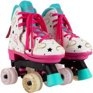 Circle Society Classic Adjustable Indoor & Outdoor Childrens Roller Skates - JoJo Siwa Party in Pink - Sizes 3-7, Multicolor