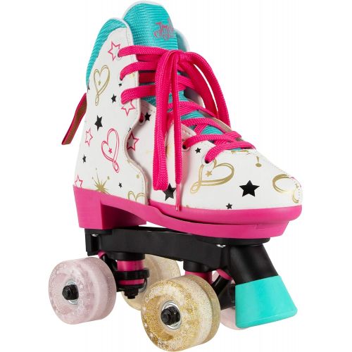  Circle Society Classic Adjustable Indoor & Outdoor Childrens Roller Skates - JoJo Siwa Party in Pink - Sizes 3-7, Multicolor