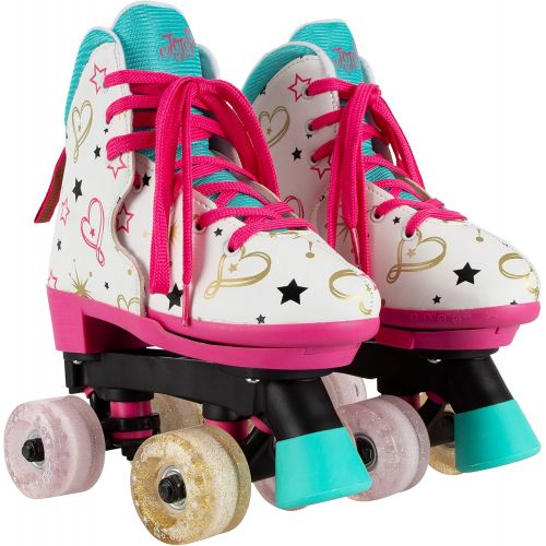  Circle Society Classic Adjustable Indoor & Outdoor Childrens Roller Skates - JoJo Siwa Party in Pink - Sizes 3-7, Multicolor