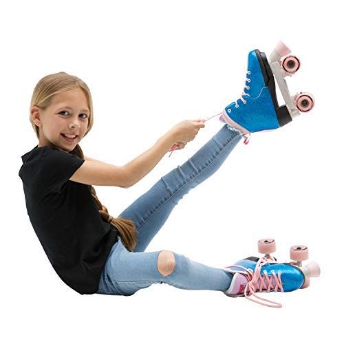 Circle Society Classic Adjustable Indoor and Outdoor Childrens Roller Skates - Bling Bubble Gum ,3-7 US