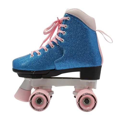  Circle Society Classic Adjustable Indoor and Outdoor Childrens Roller Skates - Bling Bubble Gum ,3-7 US