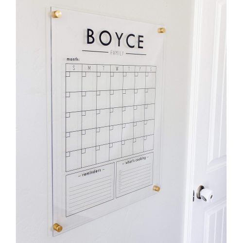  Circle and Square Decor Custom Clear Acrylic Calendar - 18.5x23 Dry Erase Wall Calendar - dry erase family calendar, 2018 Calendar, personalized gift, planner, family command center