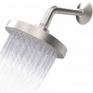 CIRCLESPLASH High Pressure Shower Head- Brushed Nickel Rainfall- replacement -with removable water flow restrictor