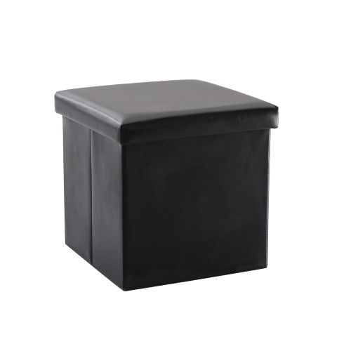  Circlelink NB Liner Square Storage Ottoman Small Cube Footrest Stool Seat Faux Leather Toy Chest Black 15X15X15 (Grey 2 Pack, Fabric)