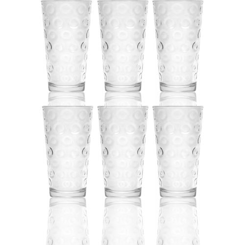  Circleware 40188 Circle Huge Set of 12-6-15.7 oz & 6-12.5 oz, Highball Tumbler Drinking Glasses and Whiskey Cups, Glassware for Water, Beer, Juice, Ice Tea, Beverage Decor, 12pc,