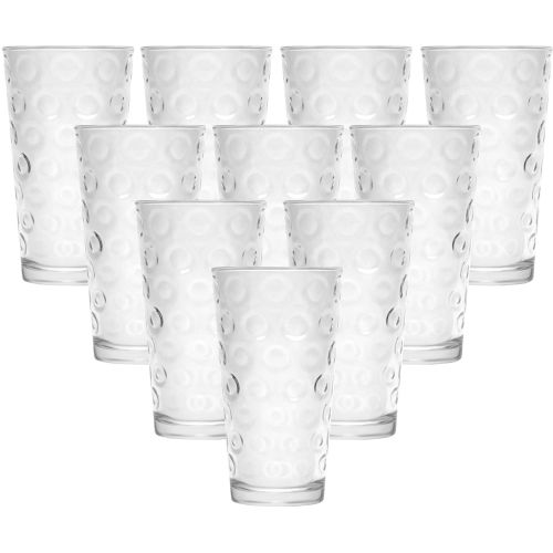  Circleware 40188 Circle Huge Set of 12-6-15.7 oz & 6-12.5 oz, Highball Tumbler Drinking Glasses and Whiskey Cups, Glassware for Water, Beer, Juice, Ice Tea, Beverage Decor, 12pc,