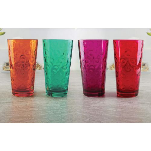  Circleware 40188 Circle Huge Set of 12-6-15.7 oz & 6-12.5 oz, Highball Tumbler Drinking Glasses and Whiskey Cups, Glassware for Water, Beer, Juice, Ice Tea, Beverage Decor, 12pc,