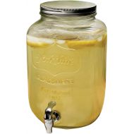 Circleware 06900 Sun Tea Mason Jar Glass Beverage Dispenser with Metal Lid Glassware For Water, Juice, Beer, Wine, Liquor, Kombucha Iced Punch and Best Cold Drinks, Classic, Yorksh