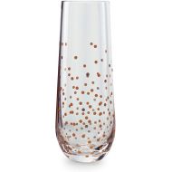 Circleware 77095 Confetti Gold Champagne Flutes Wine Glasses, Set of 4 Beverage Drinking Glassware for Water, Liquor and Best Selling Home Bar Decor Dining Gifts, 10.5 oz,