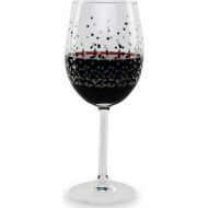 [아마존베스트]Circleware Silver Confetti Wine Glasses, 4-Piece Glassware Set, Home Entertainment Party Dining Beverage Drinking Cups for Water, Liquor, Whiskey, Beer, Juice and Decor Gifts, 15.7