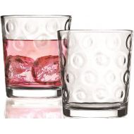 [아마존베스트]Circleware Circles Heavy Base Whiskey Drinking Glasses, Set of 4, Entertainment Dinnerware Glassware for Water, Juice, Beer Bar Liquor Dining Decor Beverage Cups Gifts, 12.5 oz, Cl