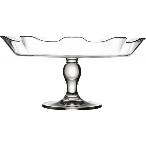  [아마존베스트]Circleware Gala Glass Cake Footed Stand Plate Serving Dish Platter, Home & Kitchen Entertainment Utensils for Fruit, Ice Cream, Dessert, Salad, Cheese, Candy, All Food, 12.5 x 6, C