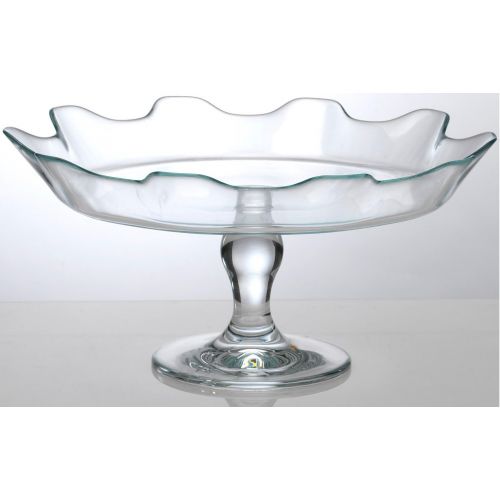  [아마존베스트]Circleware Gala Glass Cake Footed Stand Plate Serving Dish Platter, Home & Kitchen Entertainment Utensils for Fruit, Ice Cream, Dessert, Salad, Cheese, Candy, All Food, 12.5 x 6, C