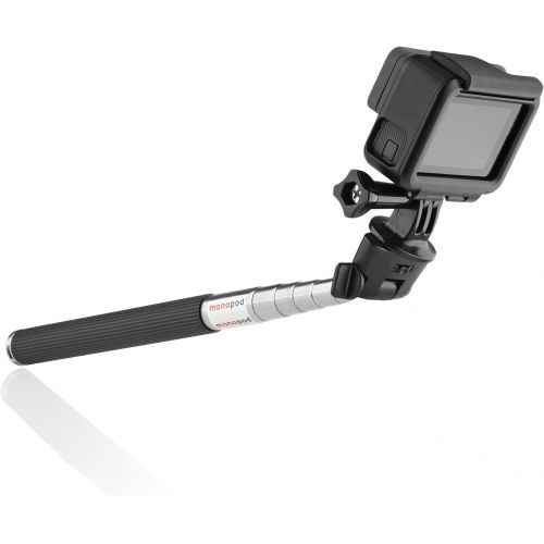  Circuit City Extendable Waterproof Selfie Stick Extra-Long 42” Extending Monopod with Lanyard Steel Telescoping Hand Grip Pole for GoPro and Other Action Cameras