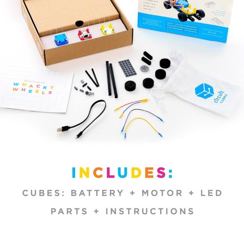  Circuit Cubes Whacky Wheels Kit Educational Stem Toy Creative Discovery Set, Multicolor