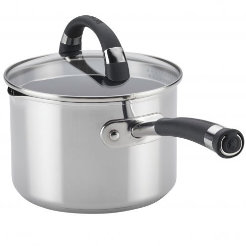  Circulon Espree Stainless Steel Nonstick Covered Straining Saucepan, 3-Quart