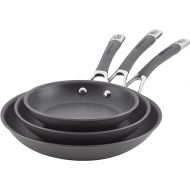 Circulon Radiance Hard Anodized Nonstick Frying / Fry Pan Set / Skillet Set - 8.5 Inch, 10 Inch, and 12.25 Inch , Gray