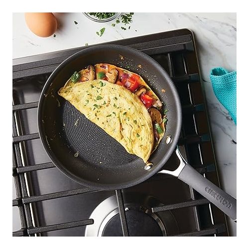  Circulon Radiance Hard Anodized Nonstick Frying / Fry Pan Set / Skillet Set - 8.5 Inch, 10 Inch, and 12.25 Inch , Gray