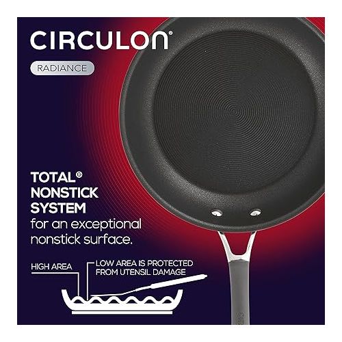  Circulon Radiance Deep Hard Anodized Nonstick Frying Pan /Skillet with Lid - 12 Inch, Gray