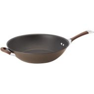 Circulon Symmetry Hard Anodized Nonstick Stir Fry / Wok Pan with Helper Handle - 14 Inch, Chocolate