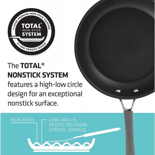  Circulon Elementum Hard Anodized Nonstick Cookware Pots and Pans Set, 10 Piece, Oyster Gray