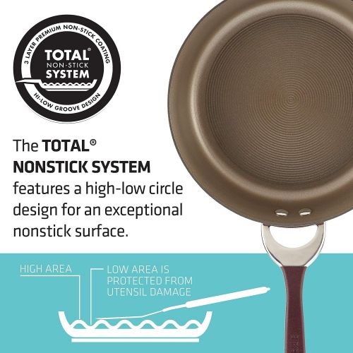  Circulon Symmetry Hard Anodized Nonstick Wok / Stir Fry Pan with Helper Handle - 14 Inch, Red