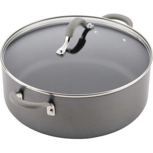  Circulon Elementum Hard Anodized Nonstick Stock Pot/Stockpot with Lid, 7.5 Quart, Oyster Gray