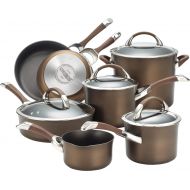 Circulon Symmetry Dishwasher Safe Hard Anodized Nonstick Cookware Pots and Pans Set, 11-Piece, Chocolate