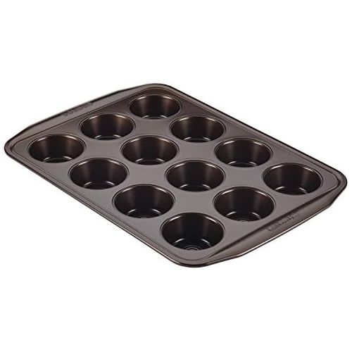  [아마존베스트]Circulon Nonstick Bakeware Nonstick 12-Cup Muffin Tin / Nonstick 12-Cup Cupcake Tin - 12 Cup, Brown