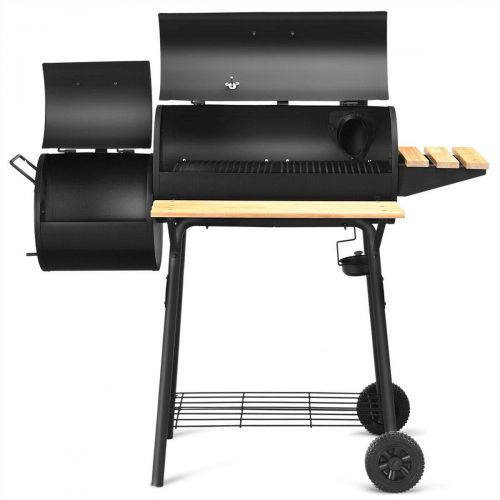  Cirocco BBQ Pit Charcoal Grill Meat Cooker with Offset Smoker & Bottom Shelves | Heavy Duty Support 55Lbs Non Toxic Food Grade Large Durable Ample Space | For Barbecues Camping Pic