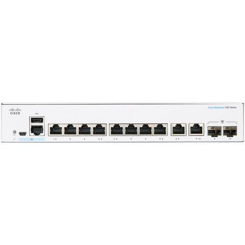  Cisco CBS350-8P-2G 8-Port Gigabit PoE+ Compliant Managed Network Switch with SFP/RJ45 Combo (67W)