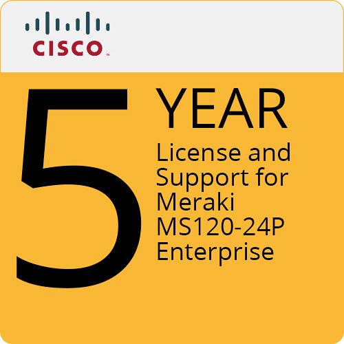  Cisco MS120-24P Access Switch with 5-Year Enterprise License and Support