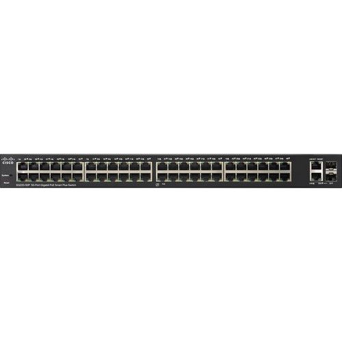  Cisco PoE Smart Plus Switch with 50 Gigabit Ethernet Copper Ports & 2 Special-Purpose Combo Ports